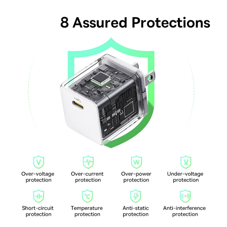 Baseus 1C 20W Type-C Palm Fast Charger, Plug:US Plug