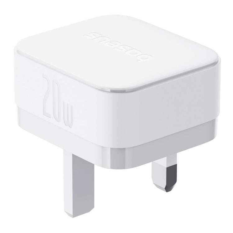 Baseus 1C 20W Type-C Palm Fast Charger, Plug:UK Plug - White