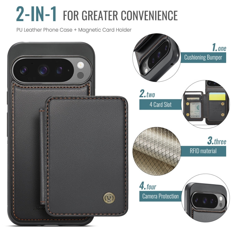 For Google Pixel 9 Pro XL JEEHOOD J05 Business Magnetic Style RFID Leather Phone Case