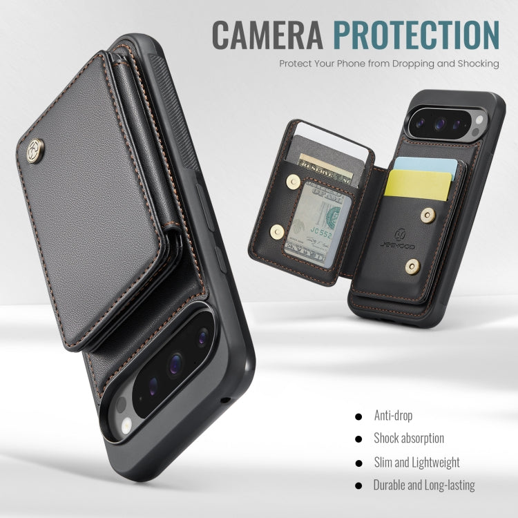 For Google Pixel 9 Pro XL JEEHOOD J05 Business Magnetic Style RFID Leather Phone Case