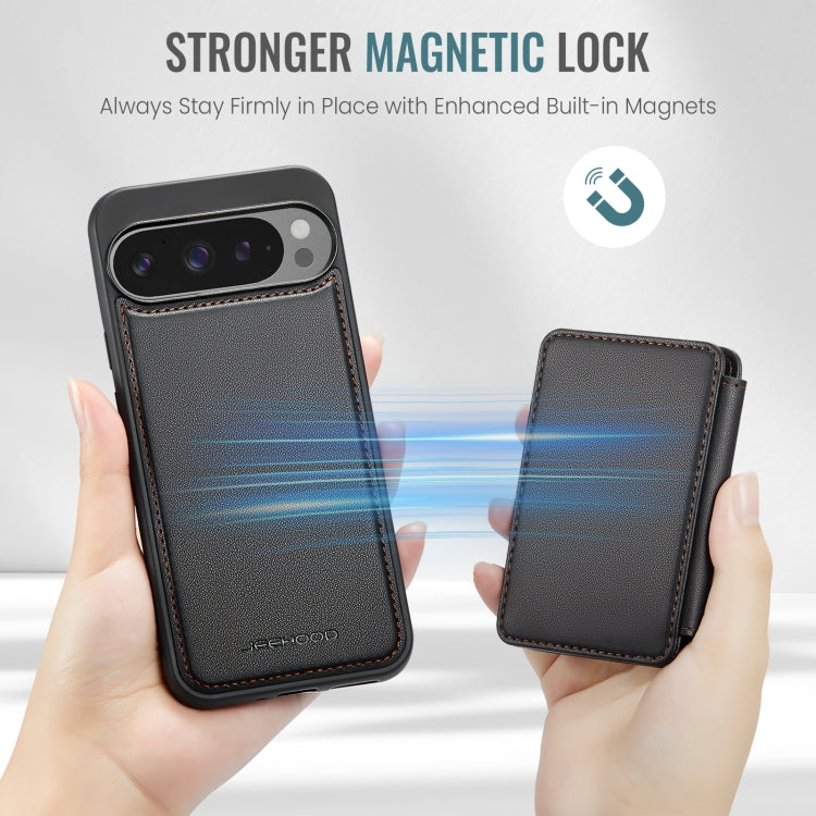 For Google Pixel 9 Pro XL JEEHOOD J05 Business Magnetic Style RFID Leather Phone Case
