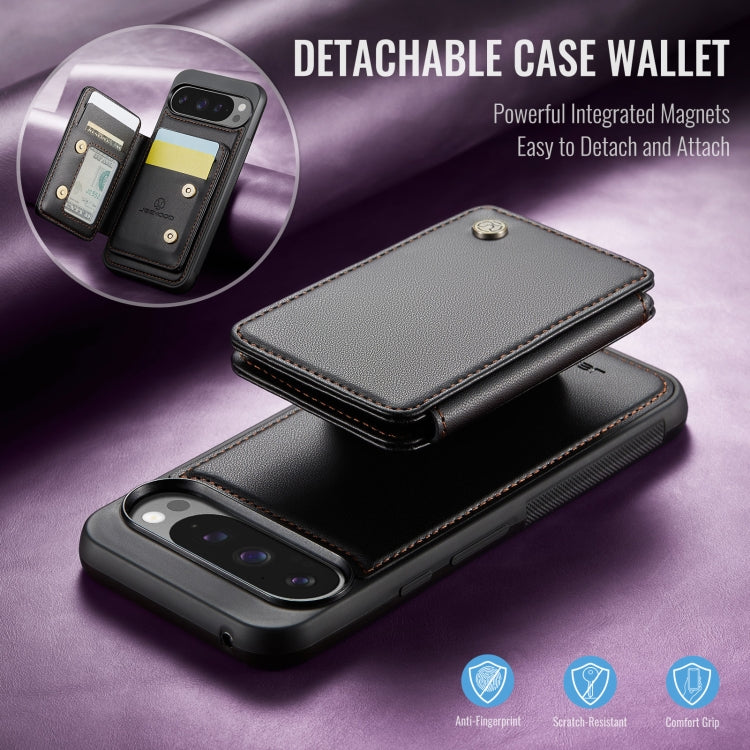For Google Pixel 9 Pro XL JEEHOOD J05 Business Magnetic Style RFID Leather Phone Case