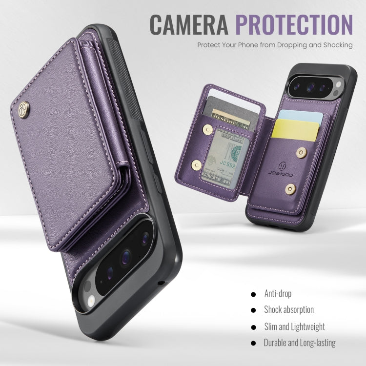 For Google Pixel 9 Pro XL JEEHOOD J05 Business Magnetic Style RFID Leather Phone Case