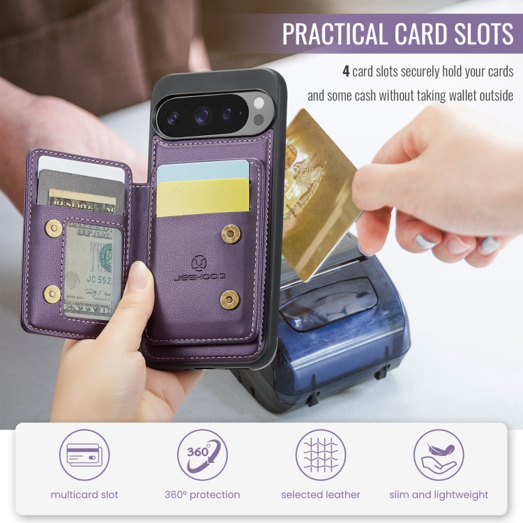 For Google Pixel 9 Pro XL JEEHOOD J05 Business Magnetic Style RFID Leather Phone Case