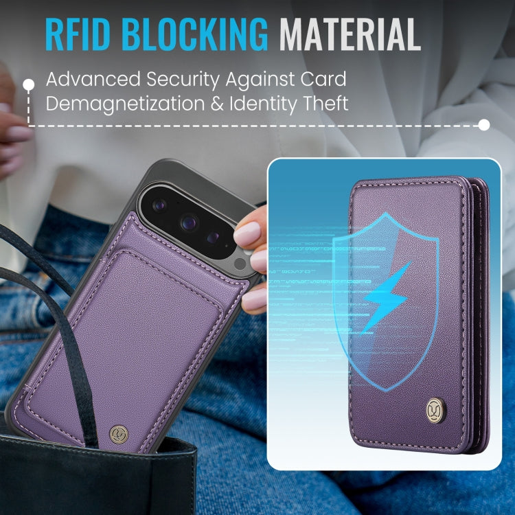 For Google Pixel 9 Pro XL JEEHOOD J05 Business Magnetic Style RFID Leather Phone Case