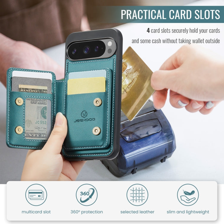 For Google Pixel 9 Pro XL JEEHOOD J05 Business Magnetic Style RFID Leather Phone Case