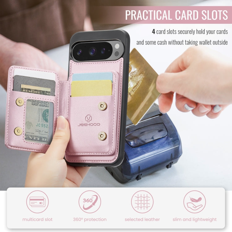 For Google Pixel 9 Pro XL JEEHOOD J05 Business Magnetic Style RFID Leather Phone Case