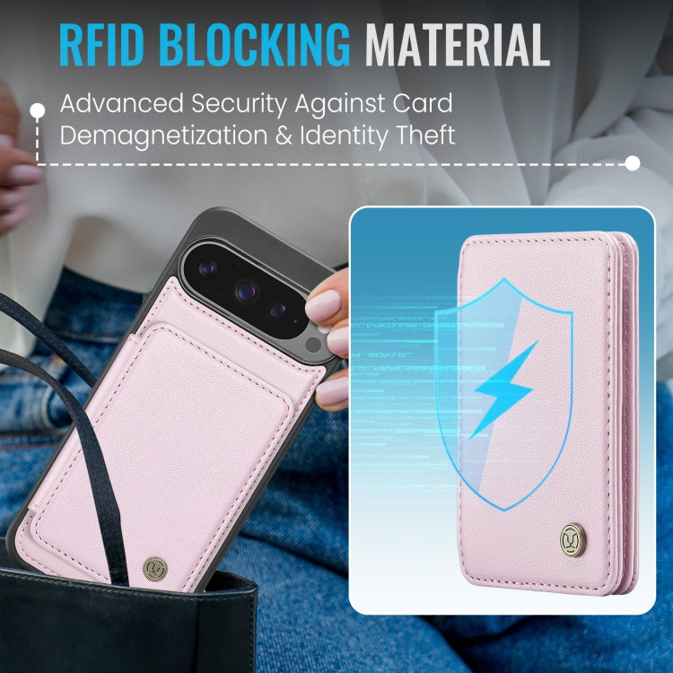 For Google Pixel 9 Pro XL JEEHOOD J05 Business Magnetic Style RFID Leather Phone Case