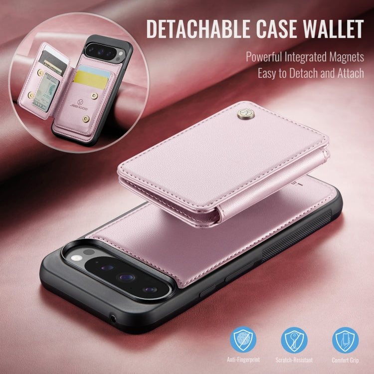 For Google Pixel 9 Pro XL JEEHOOD J05 Business Magnetic Style RFID Leather Phone Case