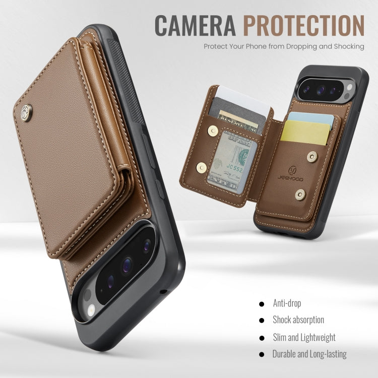 For Google Pixel 9 Pro XL JEEHOOD J05 Business Magnetic Style RFID Leather Phone Case