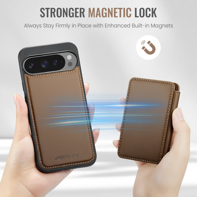 For Google Pixel 9 Pro XL JEEHOOD J05 Business Magnetic Style RFID Leather Phone Case