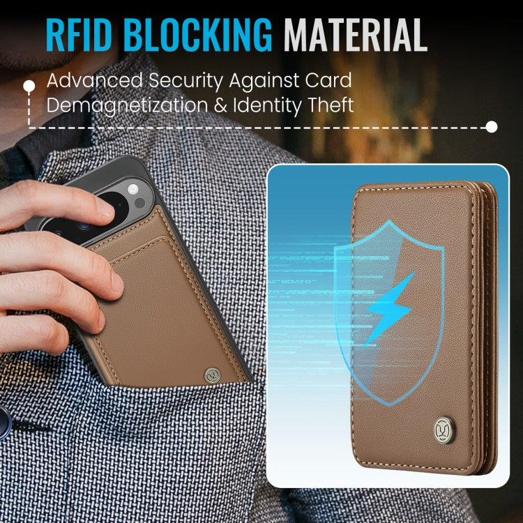 For Google Pixel 9 Pro XL JEEHOOD J05 Business Magnetic Style RFID Leather Phone Case