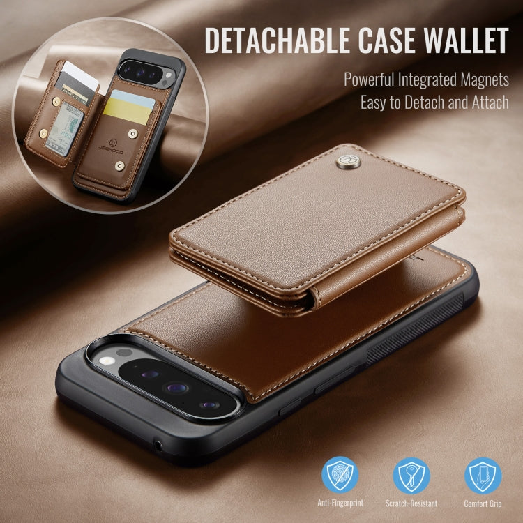 For Google Pixel 9 Pro XL JEEHOOD J05 Business Magnetic Style RFID Leather Phone Case