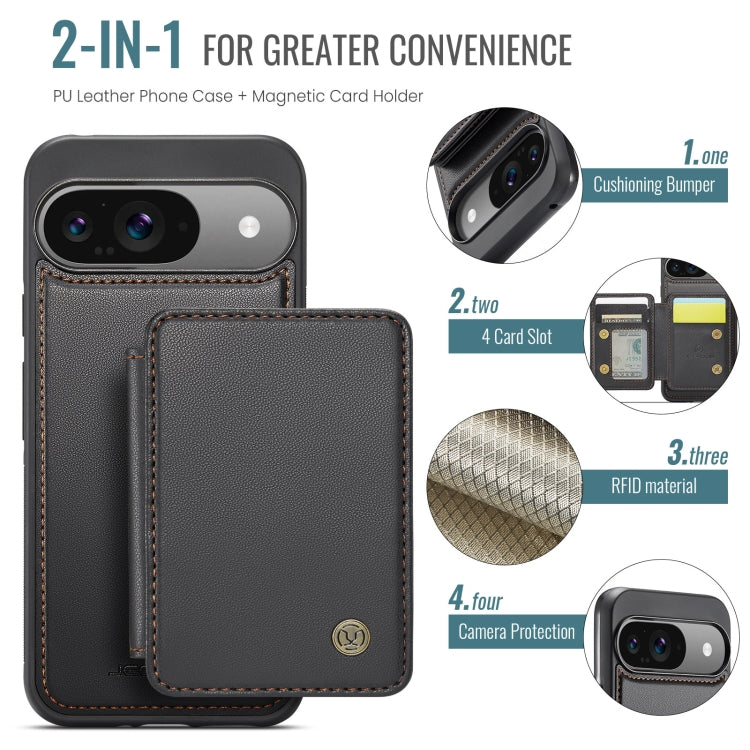 For Google Pixel 9 / 9 Pro JEEHOOD J05 Business Magnetic Style RFID Leather Phone Case