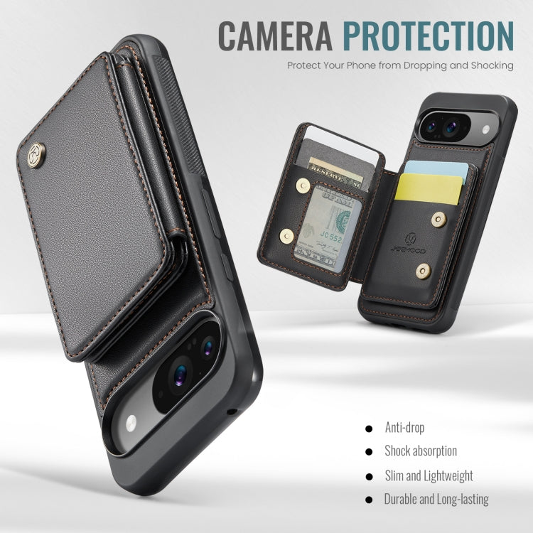 For Google Pixel 9 / 9 Pro JEEHOOD J05 Business Magnetic Style RFID Leather Phone Case