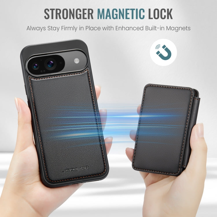 For Google Pixel 9 / 9 Pro JEEHOOD J05 Business Magnetic Style RFID Leather Phone Case