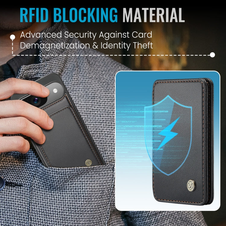 For Google Pixel 9 / 9 Pro JEEHOOD J05 Business Magnetic Style RFID Leather Phone Case