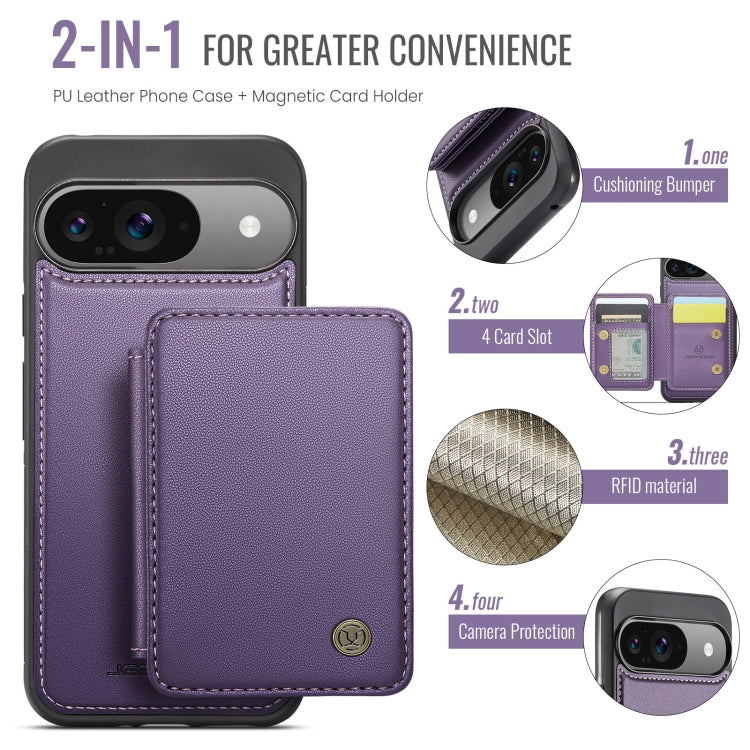 For Google Pixel 9 / 9 Pro JEEHOOD J05 Business Magnetic Style RFID Leather Phone Case