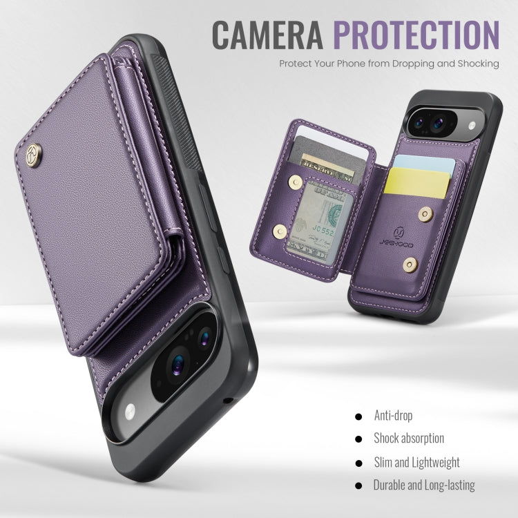 For Google Pixel 9 / 9 Pro JEEHOOD J05 Business Magnetic Style RFID Leather Phone Case