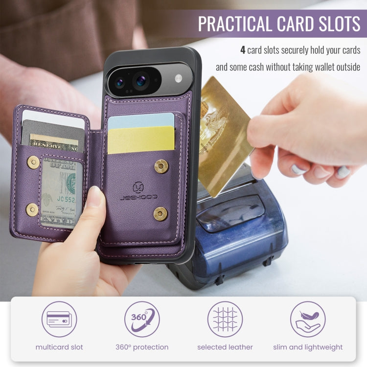 For Google Pixel 9 / 9 Pro JEEHOOD J05 Business Magnetic Style RFID Leather Phone Case