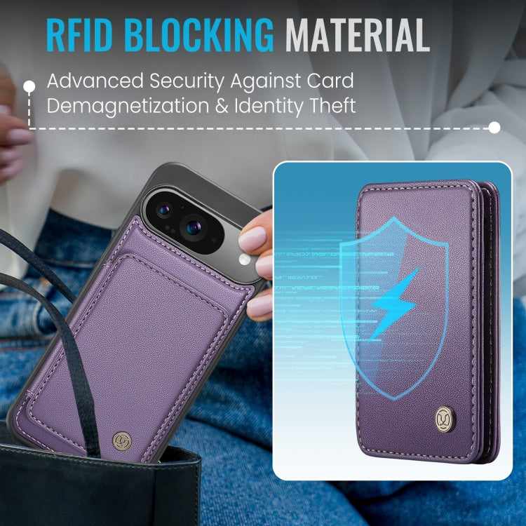 For Google Pixel 9 / 9 Pro JEEHOOD J05 Business Magnetic Style RFID Leather Phone Case