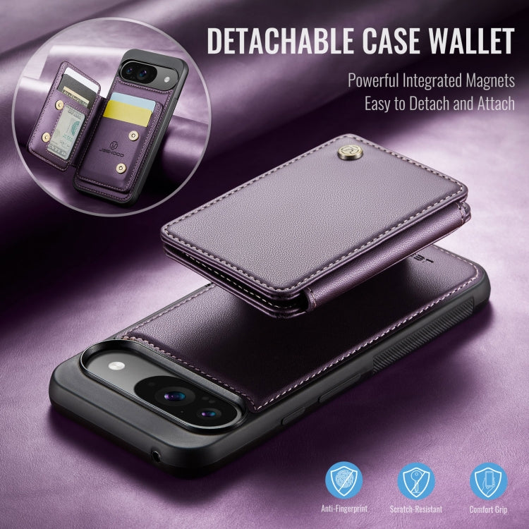 For Google Pixel 9 / 9 Pro JEEHOOD J05 Business Magnetic Style RFID Leather Phone Case