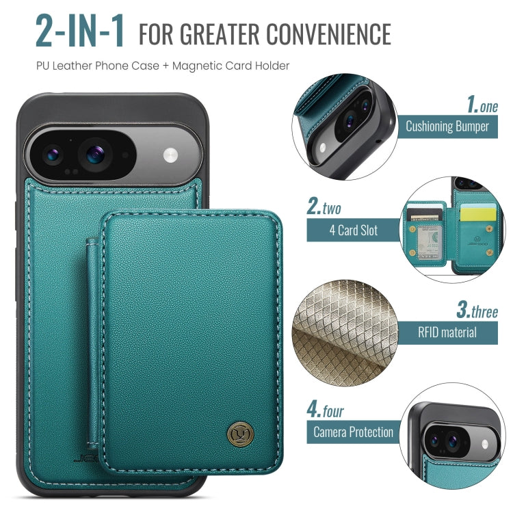 For Google Pixel 9 / 9 Pro JEEHOOD J05 Business Magnetic Style RFID Leather Phone Case