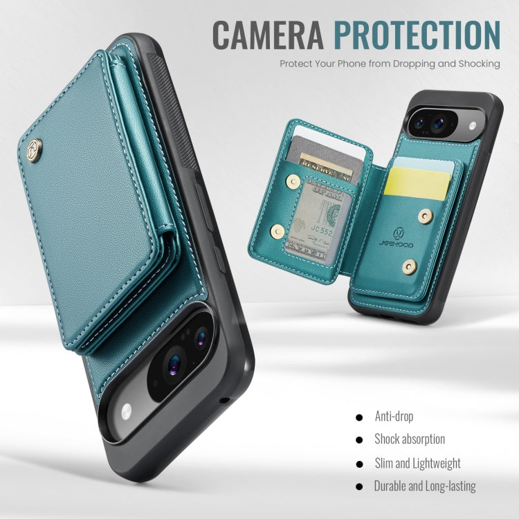 For Google Pixel 9 / 9 Pro JEEHOOD J05 Business Magnetic Style RFID Leather Phone Case