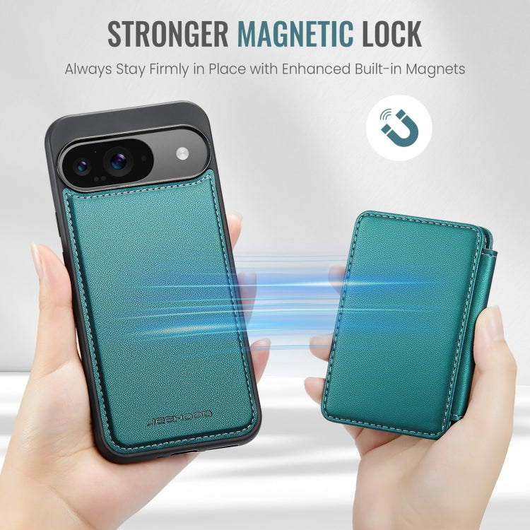 For Google Pixel 9 / 9 Pro JEEHOOD J05 Business Magnetic Style RFID Leather Phone Case