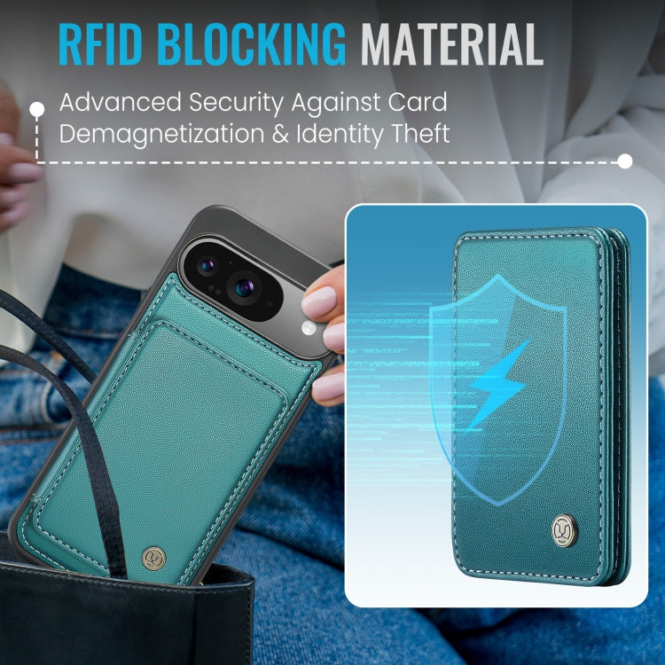 For Google Pixel 9 / 9 Pro JEEHOOD J05 Business Magnetic Style RFID Leather Phone Case