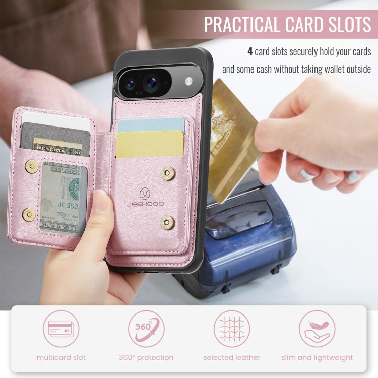 For Google Pixel 9 / 9 Pro JEEHOOD J05 Business Magnetic Style RFID Leather Phone Case