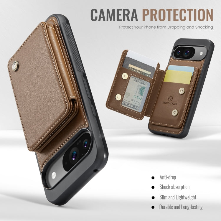 For Google Pixel 9 / 9 Pro JEEHOOD J05 Business Magnetic Style RFID Leather Phone Case