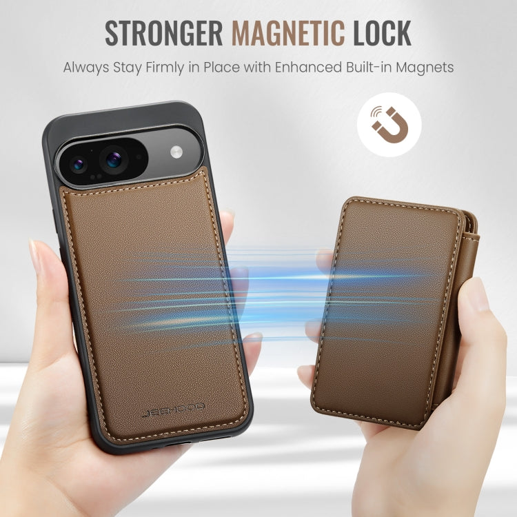 For Google Pixel 9 / 9 Pro JEEHOOD J05 Business Magnetic Style RFID Leather Phone Case