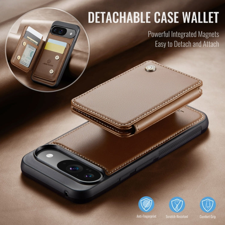 For Google Pixel 9 / 9 Pro JEEHOOD J05 Business Magnetic Style RFID Leather Phone Case