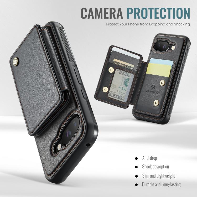 For Google Pixel 9a JEEHOOD J05 Business Magnetic Style RFID Leather Phone Case