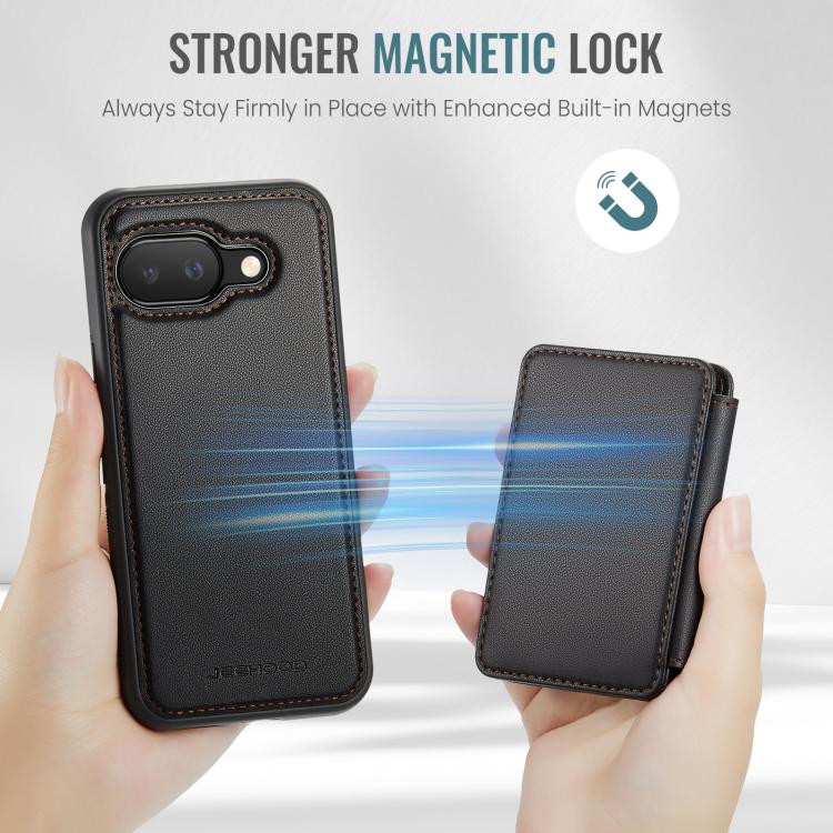 For Google Pixel 9a JEEHOOD J05 Business Magnetic Style RFID Leather Phone Case