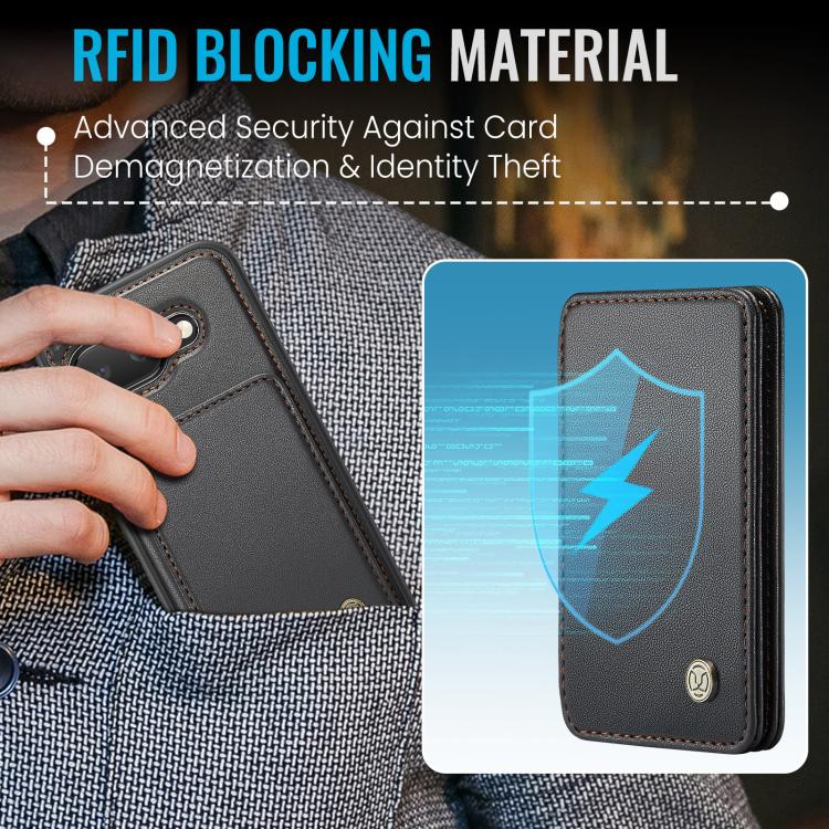 For Google Pixel 9a JEEHOOD J05 Business Magnetic Style RFID Leather Phone Case