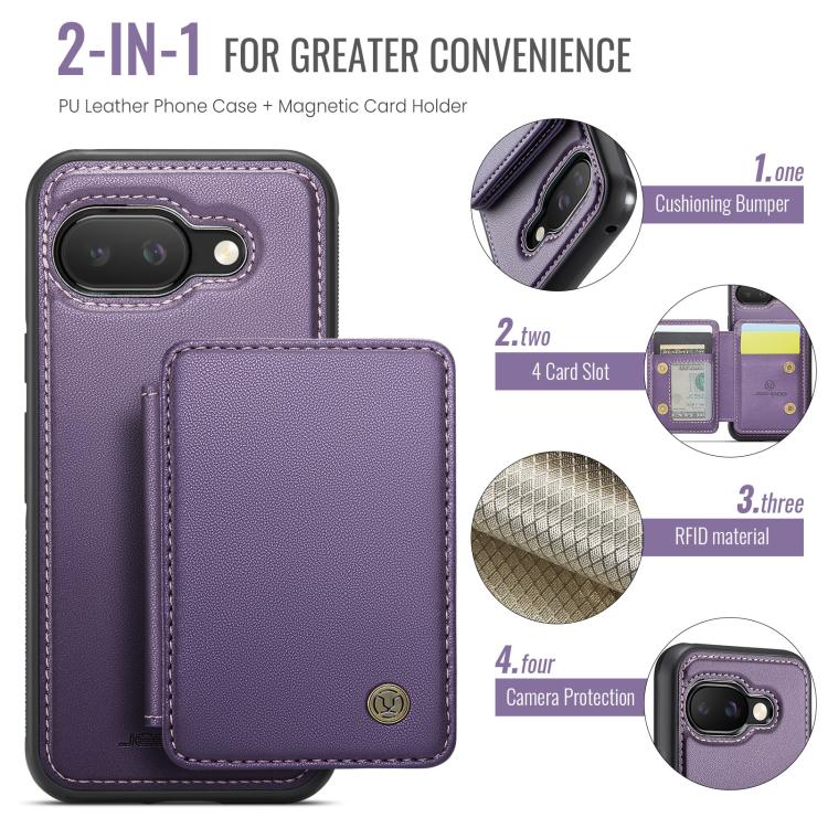 For Google Pixel 9a JEEHOOD J05 Business Magnetic Style RFID Leather Phone Case