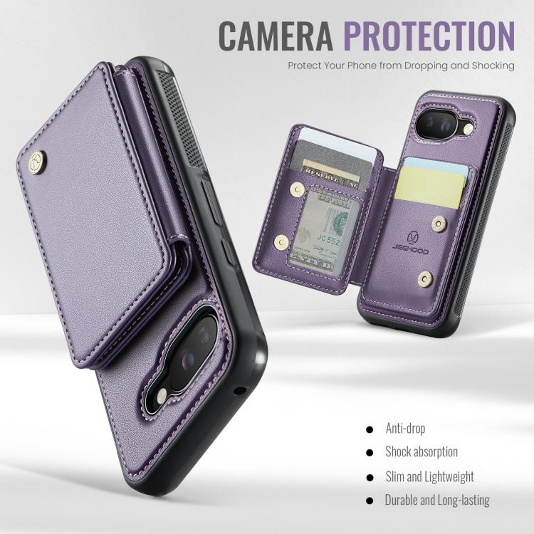 For Google Pixel 9a JEEHOOD J05 Business Magnetic Style RFID Leather Phone Case