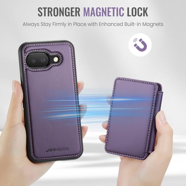 For Google Pixel 9a JEEHOOD J05 Business Magnetic Style RFID Leather Phone Case