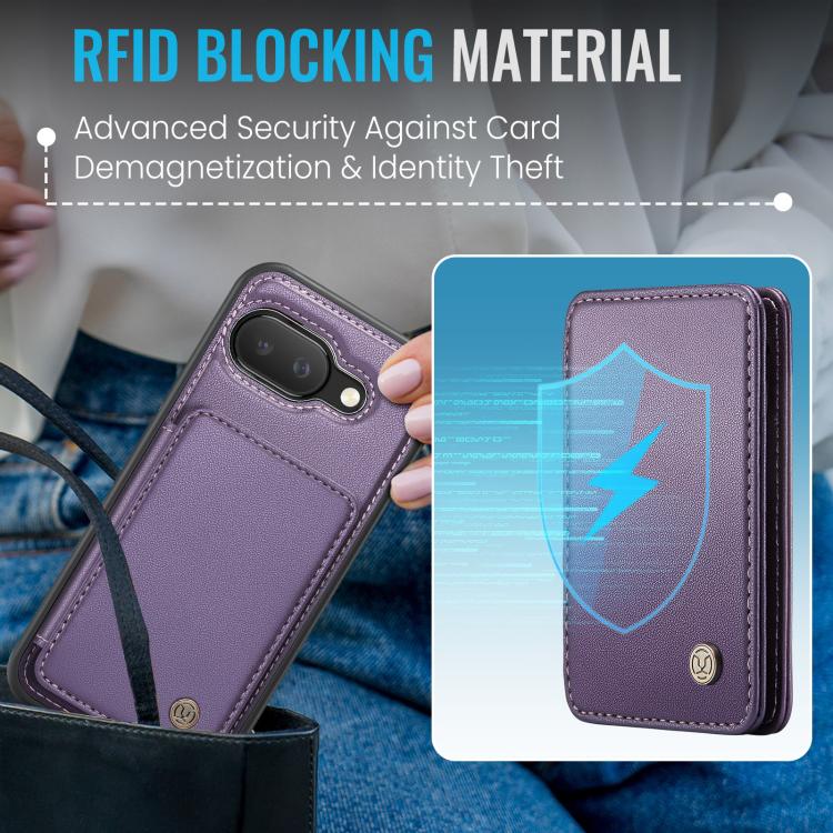 For Google Pixel 9a JEEHOOD J05 Business Magnetic Style RFID Leather Phone Case