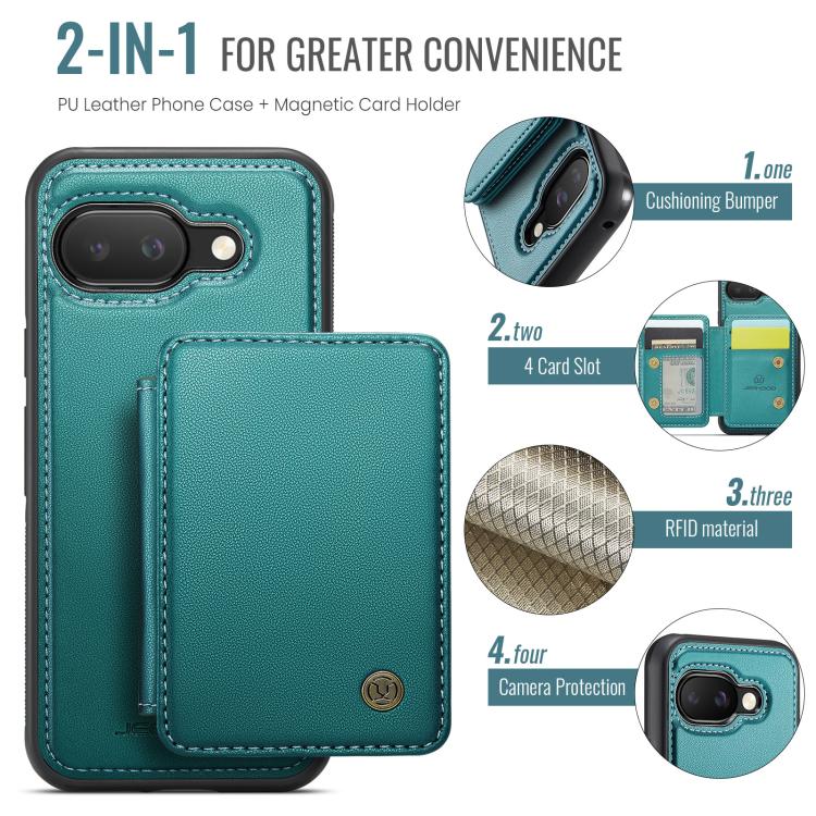 For Google Pixel 9a JEEHOOD J05 Business Magnetic Style RFID Leather Phone Case