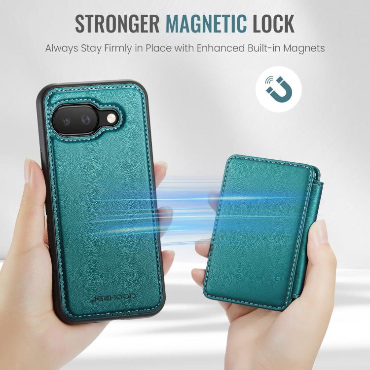 For Google Pixel 9a JEEHOOD J05 Business Magnetic Style RFID Leather Phone Case