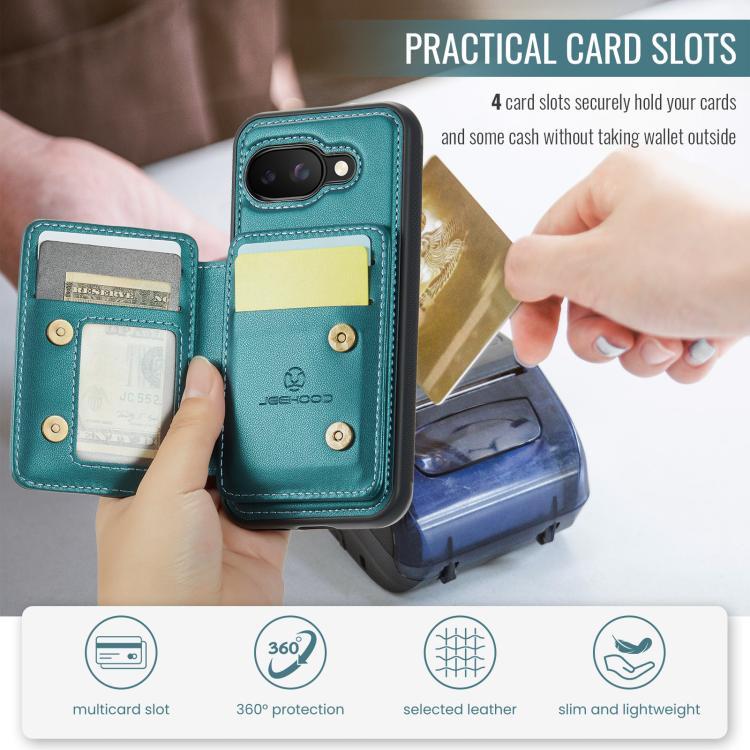 For Google Pixel 9a JEEHOOD J05 Business Magnetic Style RFID Leather Phone Case