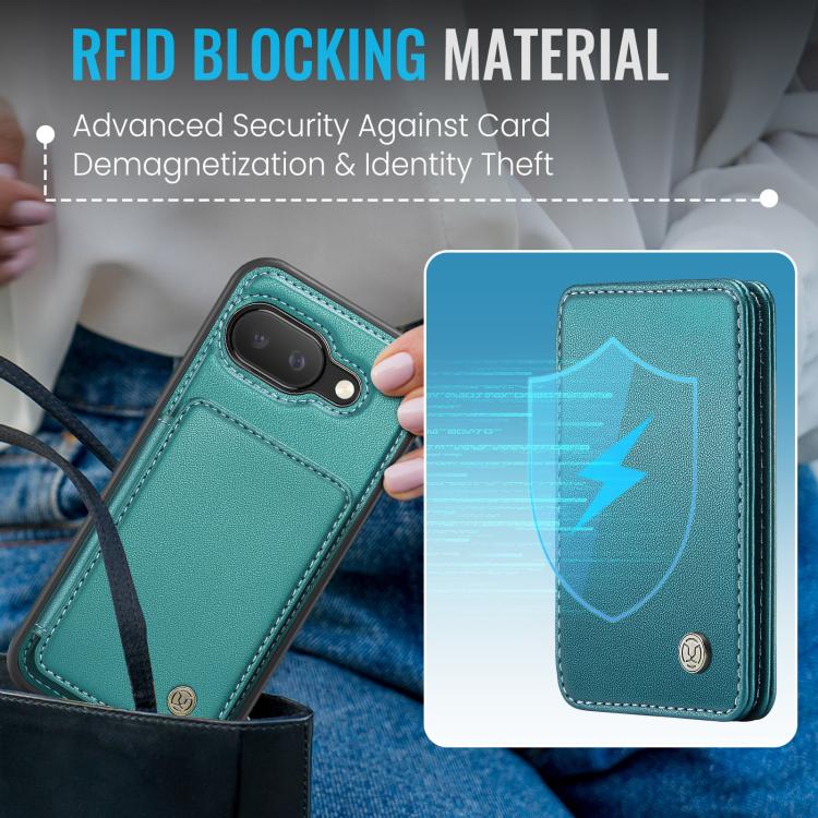 For Google Pixel 9a JEEHOOD J05 Business Magnetic Style RFID Leather Phone Case