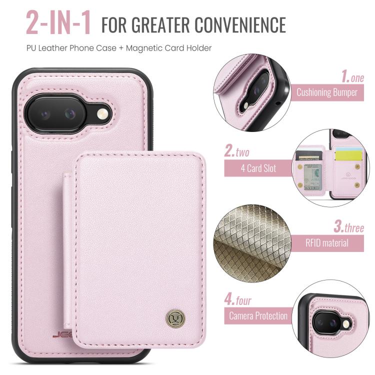 For Google Pixel 9a JEEHOOD J05 Business Magnetic Style RFID Leather Phone Case