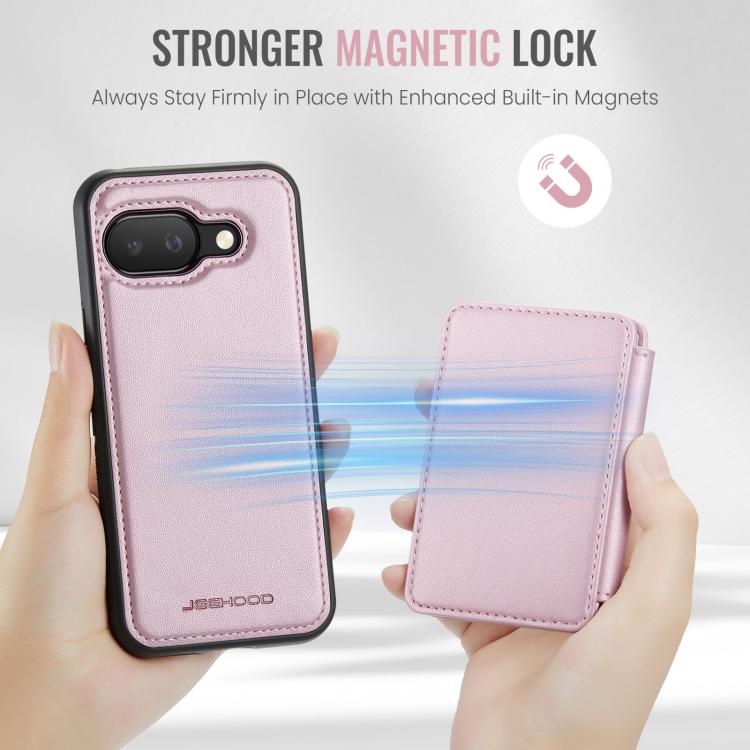 For Google Pixel 9a JEEHOOD J05 Business Magnetic Style RFID Leather Phone Case