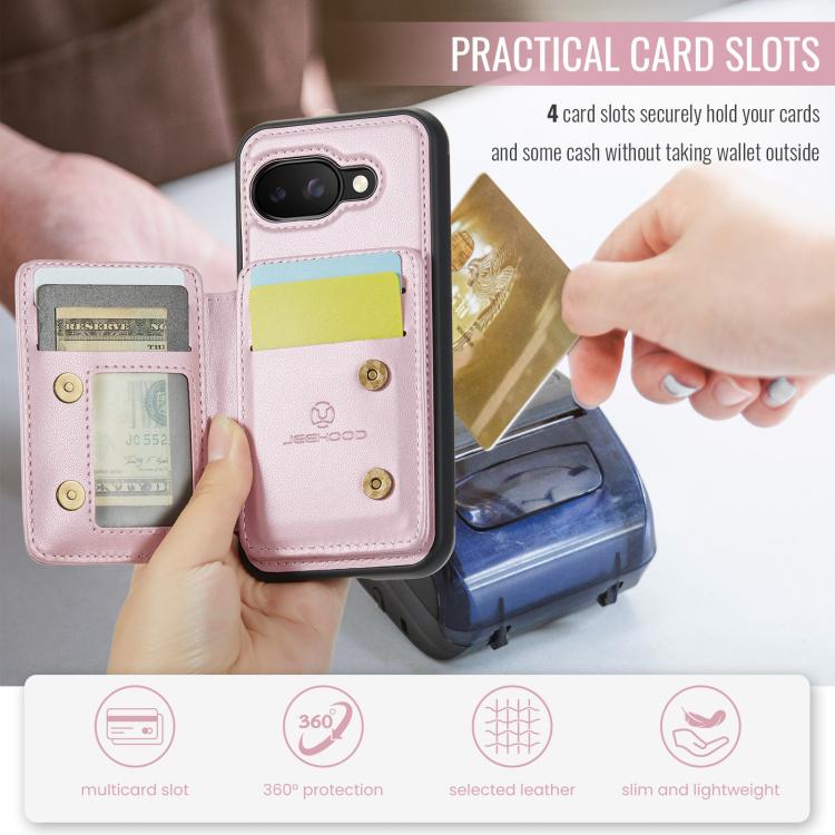 For Google Pixel 9a JEEHOOD J05 Business Magnetic Style RFID Leather Phone Case