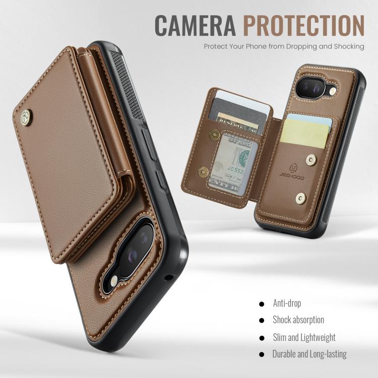 For Google Pixel 9a JEEHOOD J05 Business Magnetic Style RFID Leather Phone Case