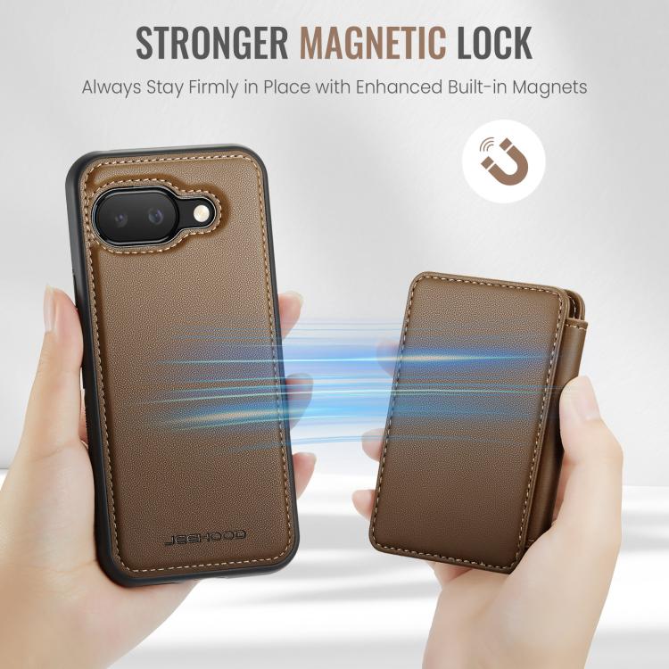 For Google Pixel 9a JEEHOOD J05 Business Magnetic Style RFID Leather Phone Case